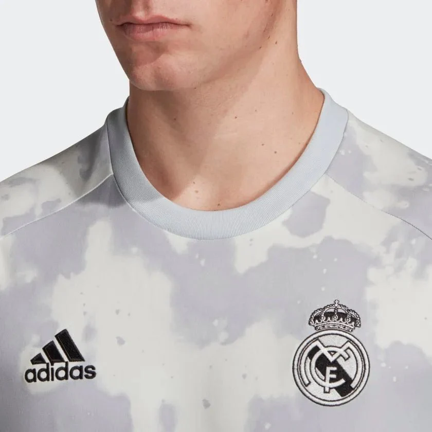adidas 2019-20 Real Madrid Pre-Match Jersey - Grey-White - Image 3