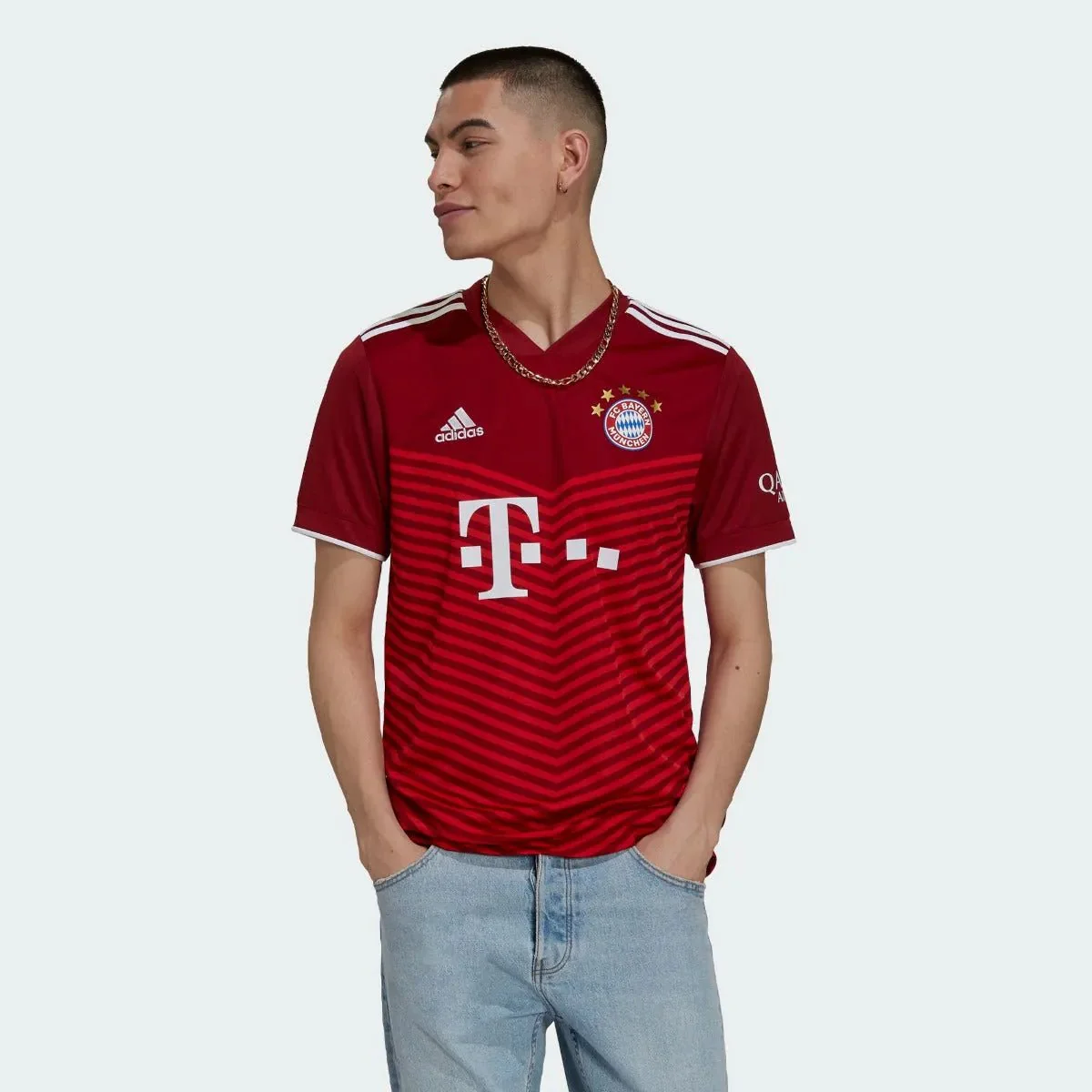 Adidas 2021-22 Bayern Munich Home Jersey - True Red - Image 6