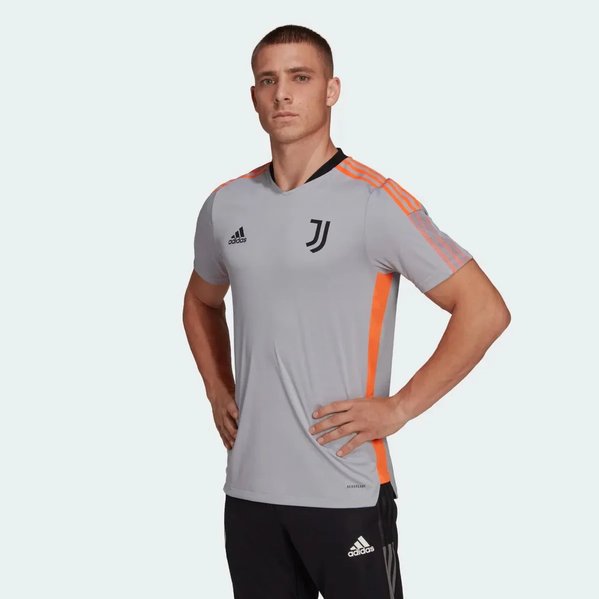 Adidas 2021-22 Juventus Training Jersey - Grey-Orange - Image 3