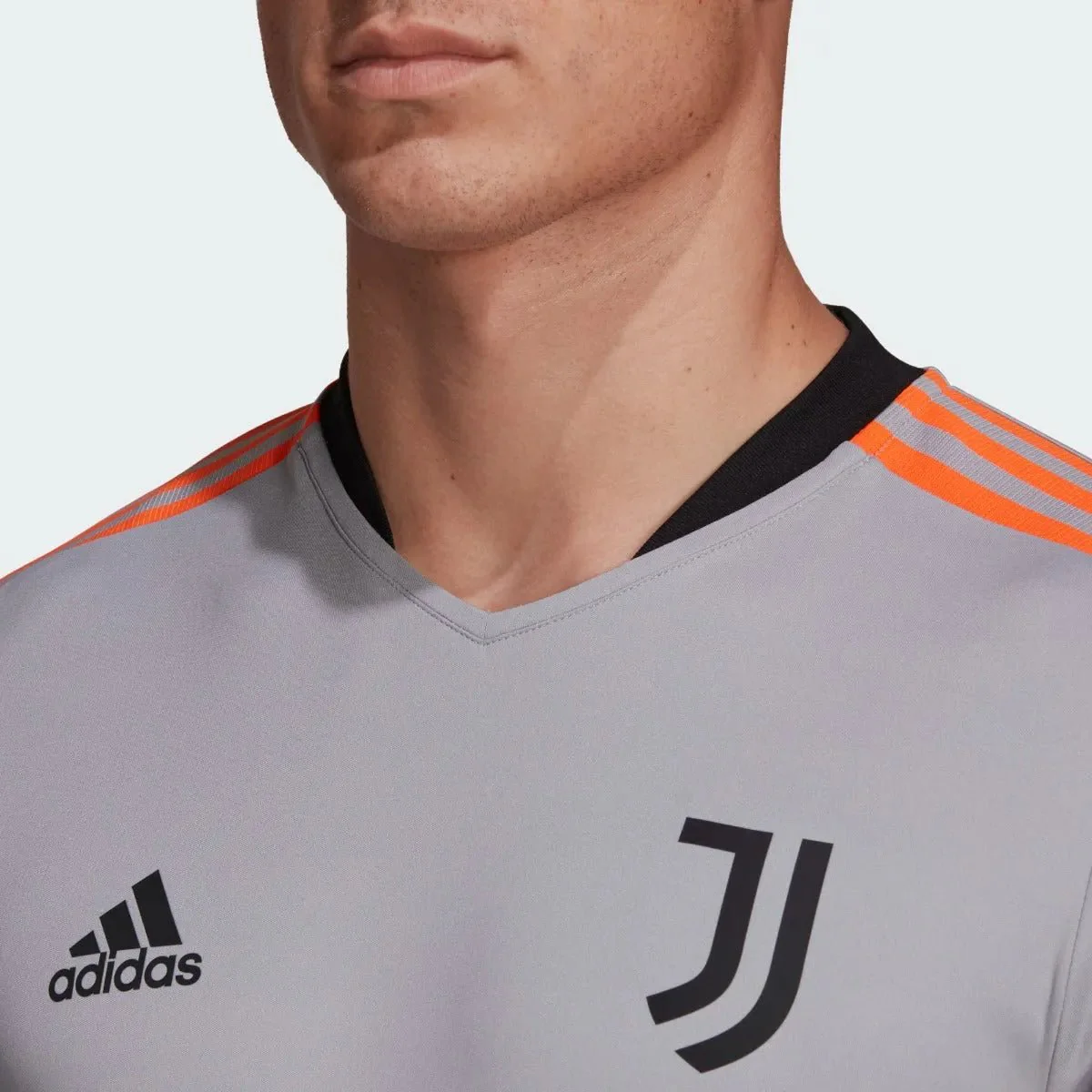 Adidas 2021-22 Juventus Training Jersey - Grey-Orange - Image 5