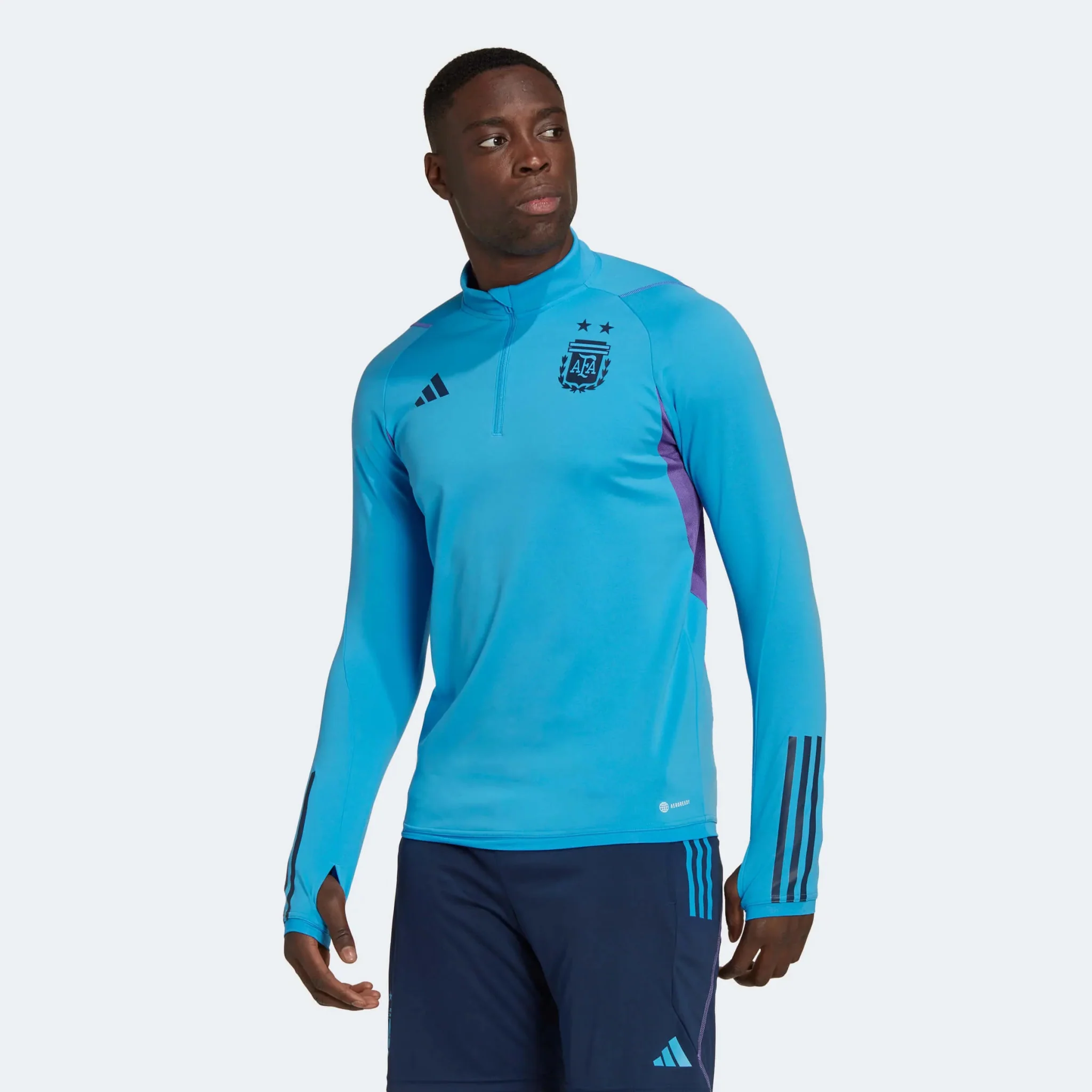 adidas 2022-23 Argentina Training Top - Pulse Blue - Image 2