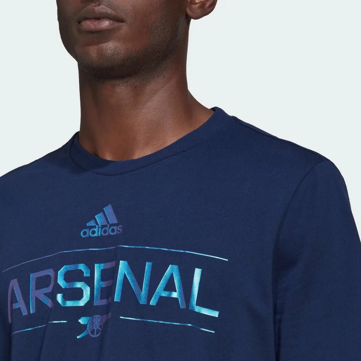 adidas 2022-23 Arsenal Graphic Tee - Navy Blue - Image 4
