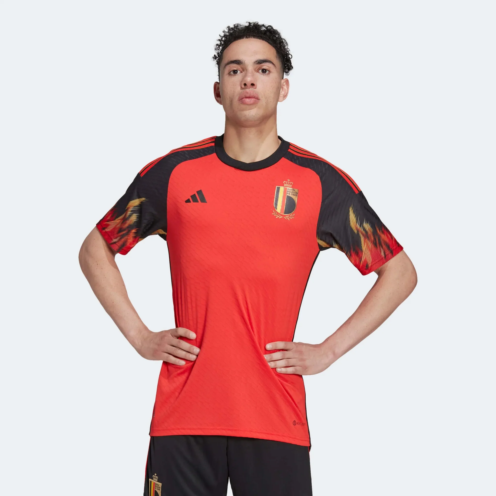 adidas 2022-23 Belgium Authentic Home Jersey - Red-Black - Image 7