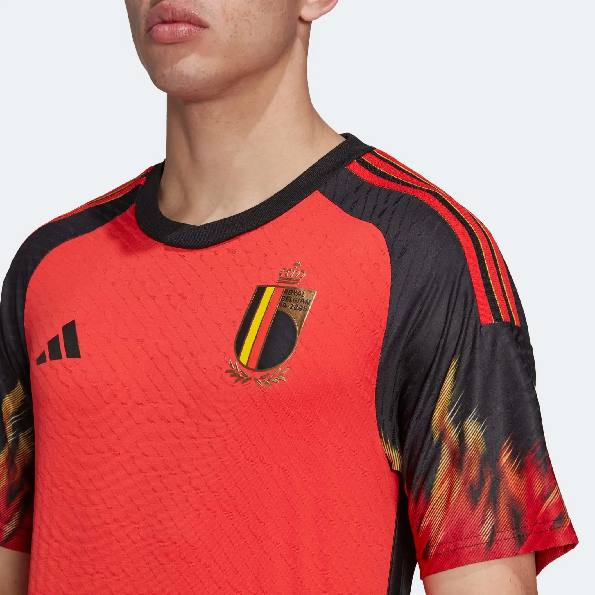 adidas 2022-23 Belgium Authentic Home Jersey - Red-Black - Image 9
