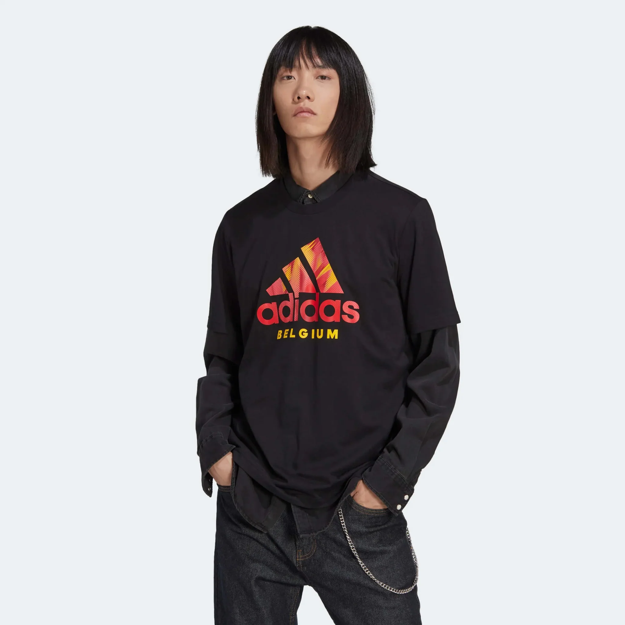adidas 2022-23 Belgium DNA Graphic Tee - Black - Image 2