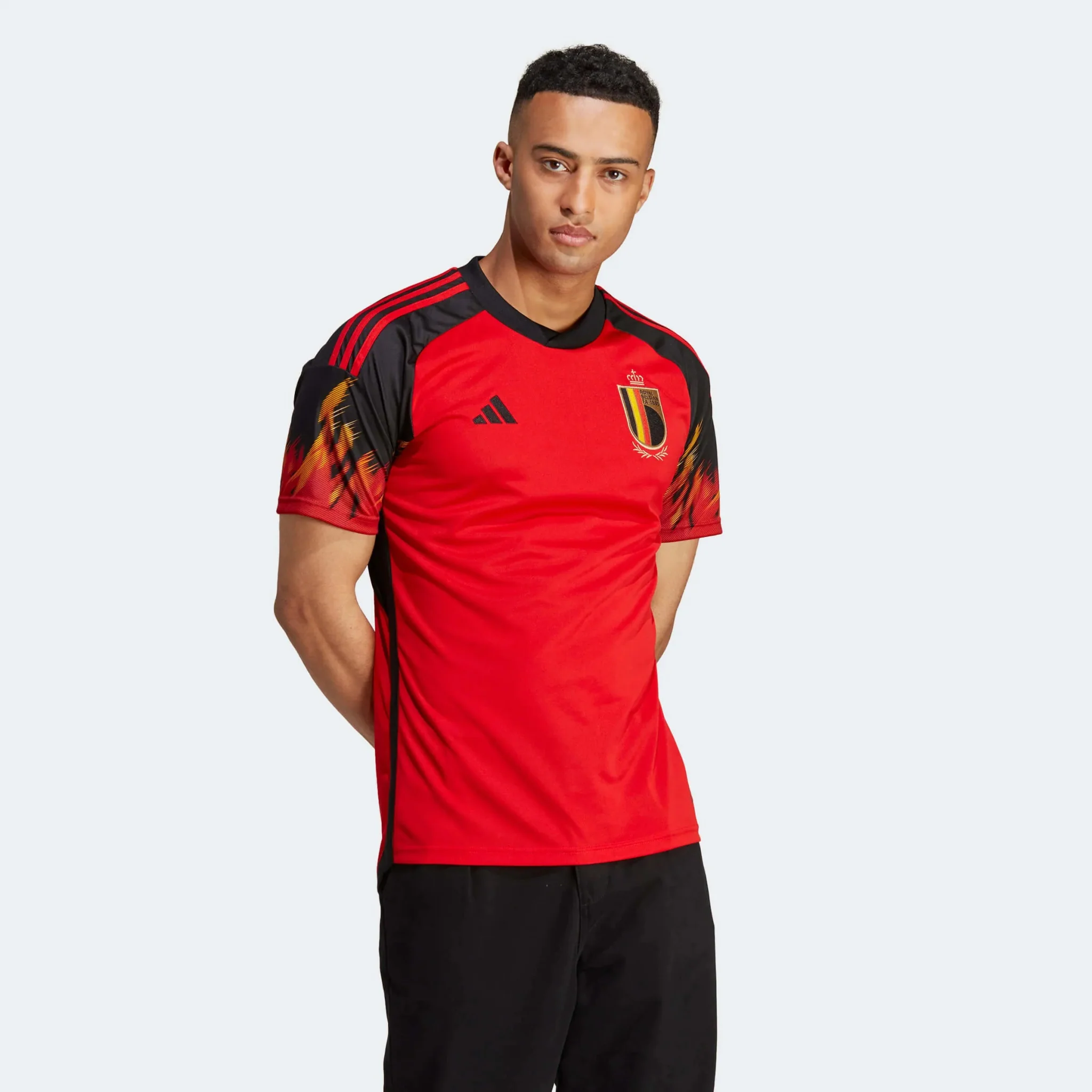 adidas 2022-23 Belgium Home Jersey - Red-Black - Image 7