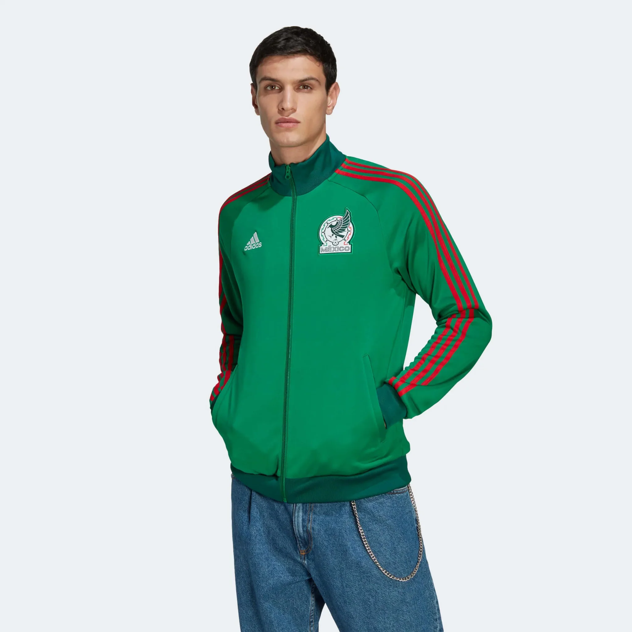 adidas 2022-23 Mexico 3-Stripes Track Top - Image 2
