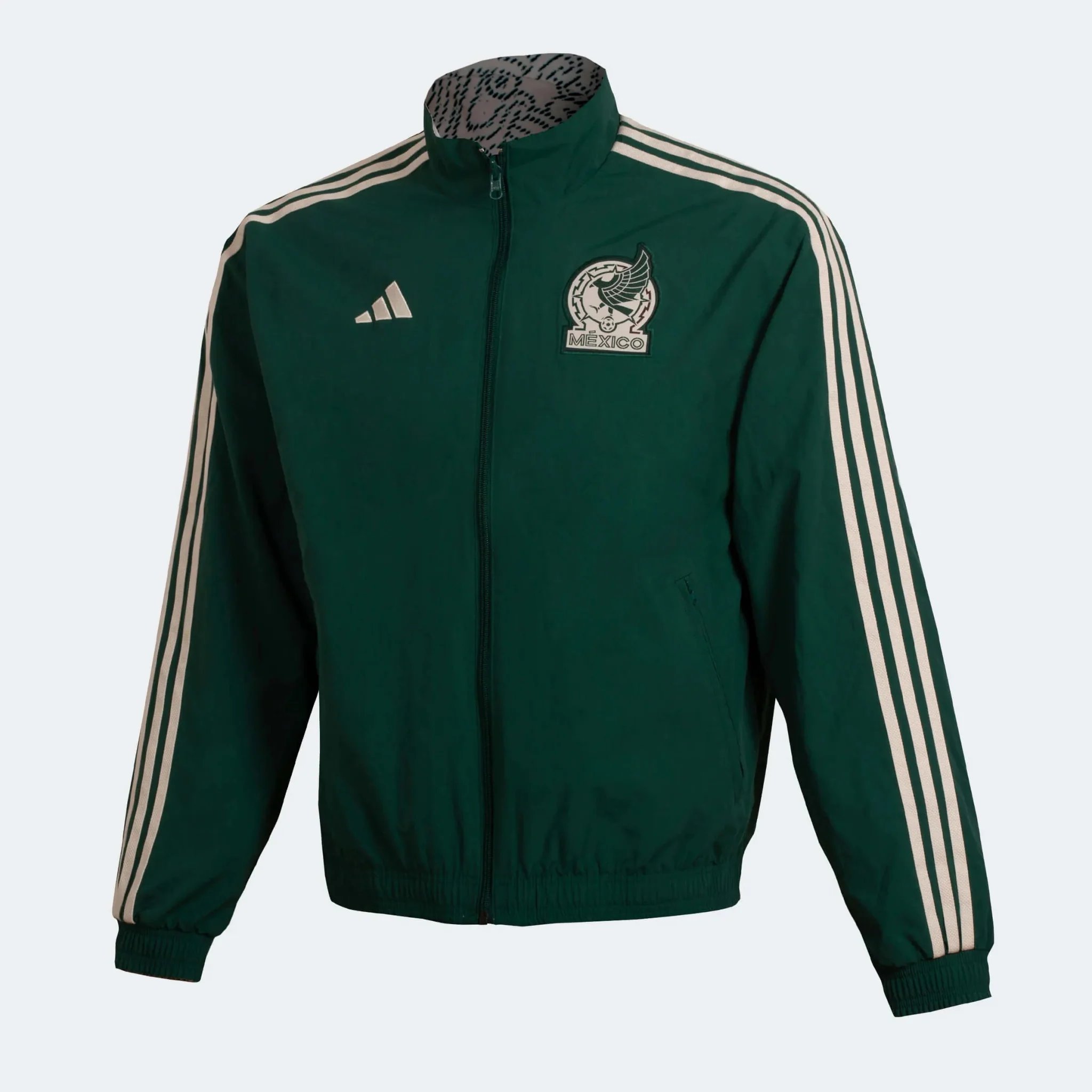 adidas 2022-23 Mexico Anthem Jacket Green Green-White - Image 2