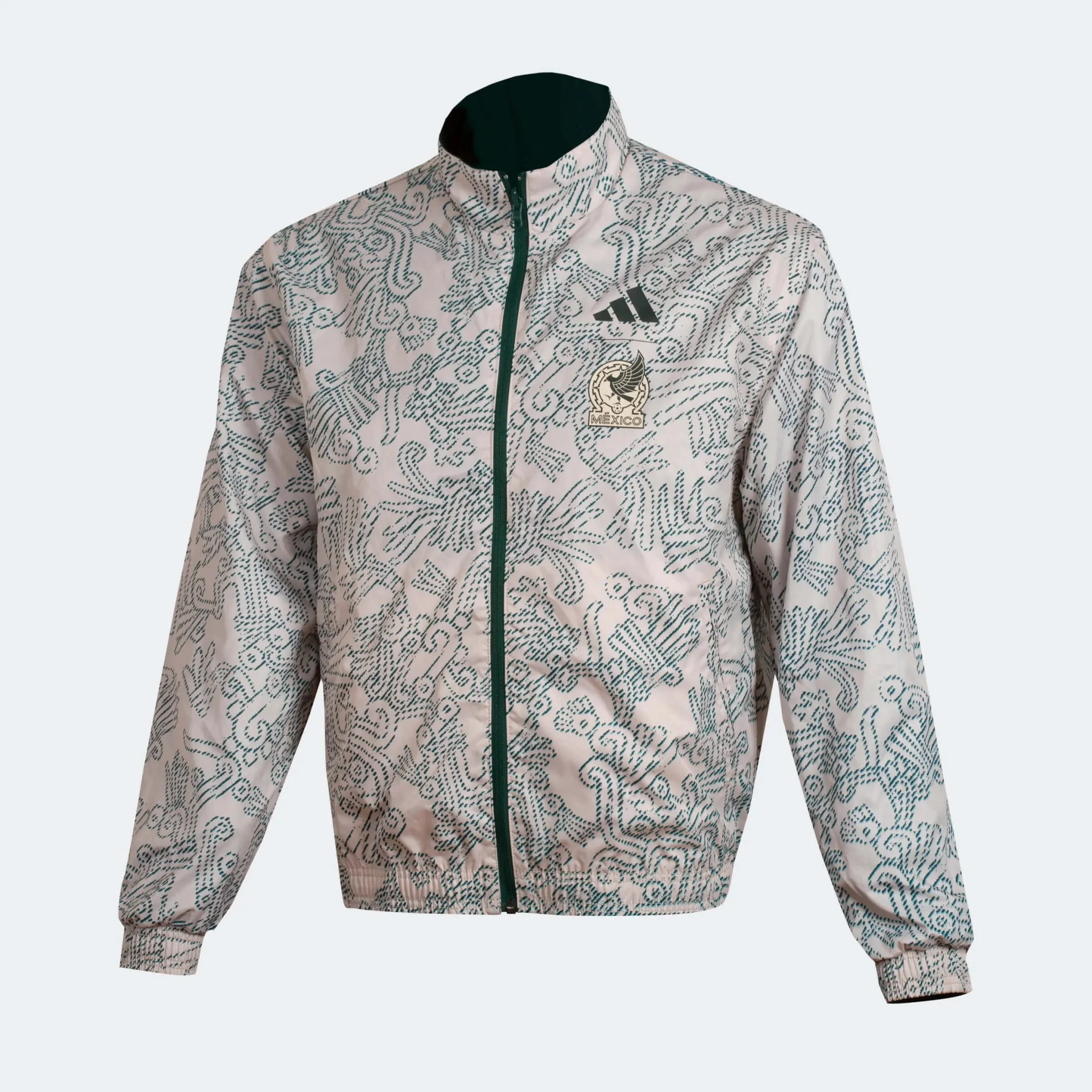 adidas 2022-23 Mexico Anthem Jacket Green Green-White - Image 4