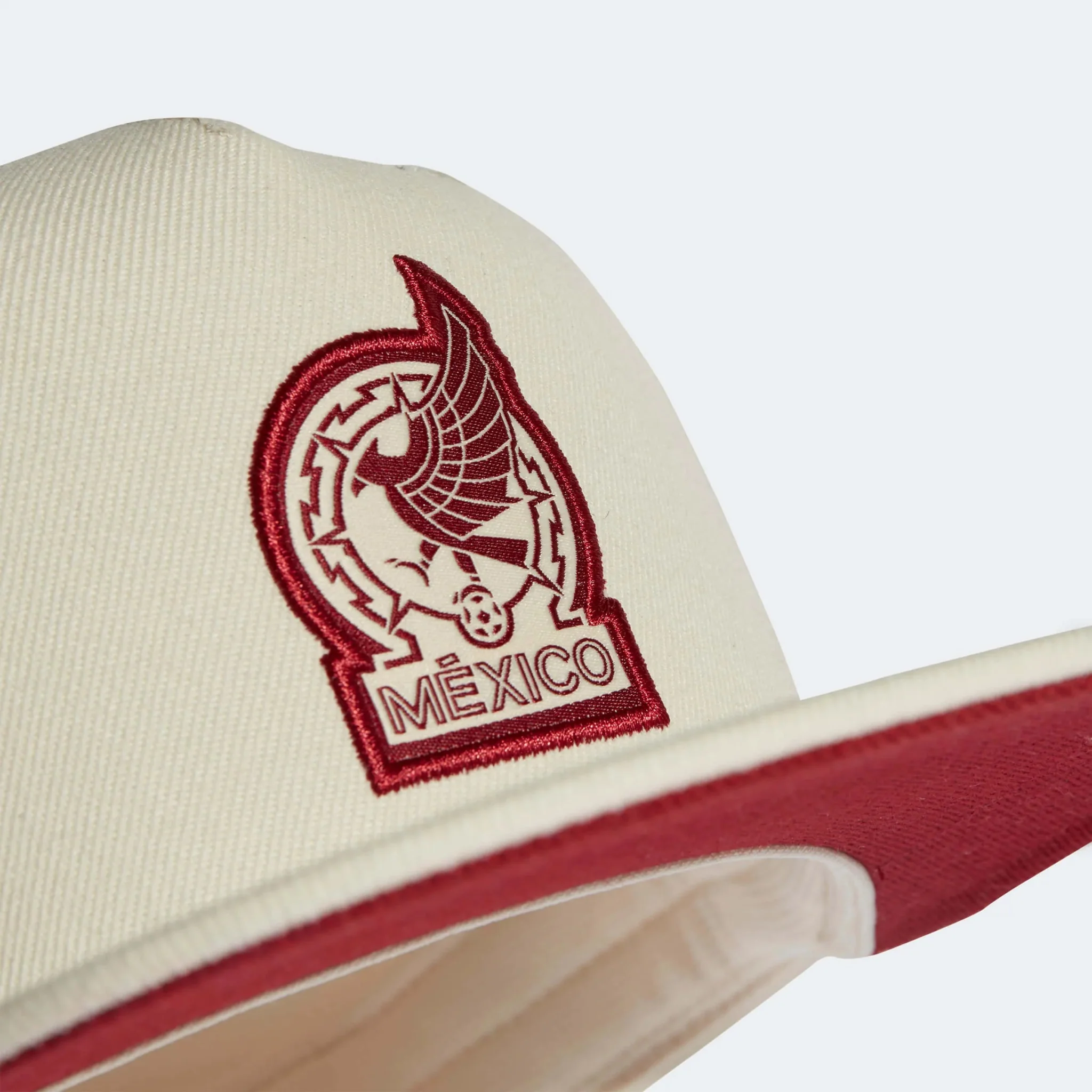 adidas 2022-23 Mexico Away Snapback Cap - Wonder White-Burgundy - Image 3