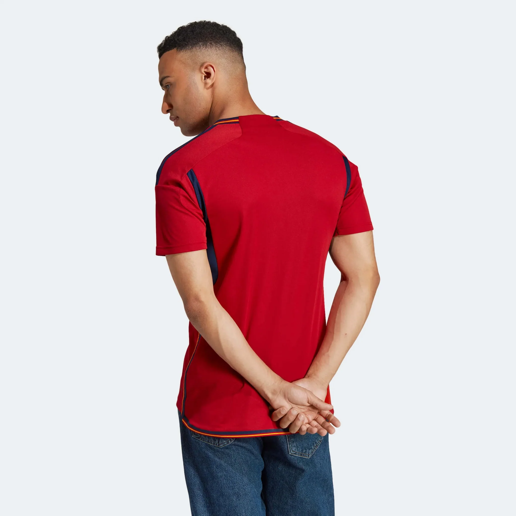 adidas 2022-23 Spain Home Jersey Red-Navy - Image 4