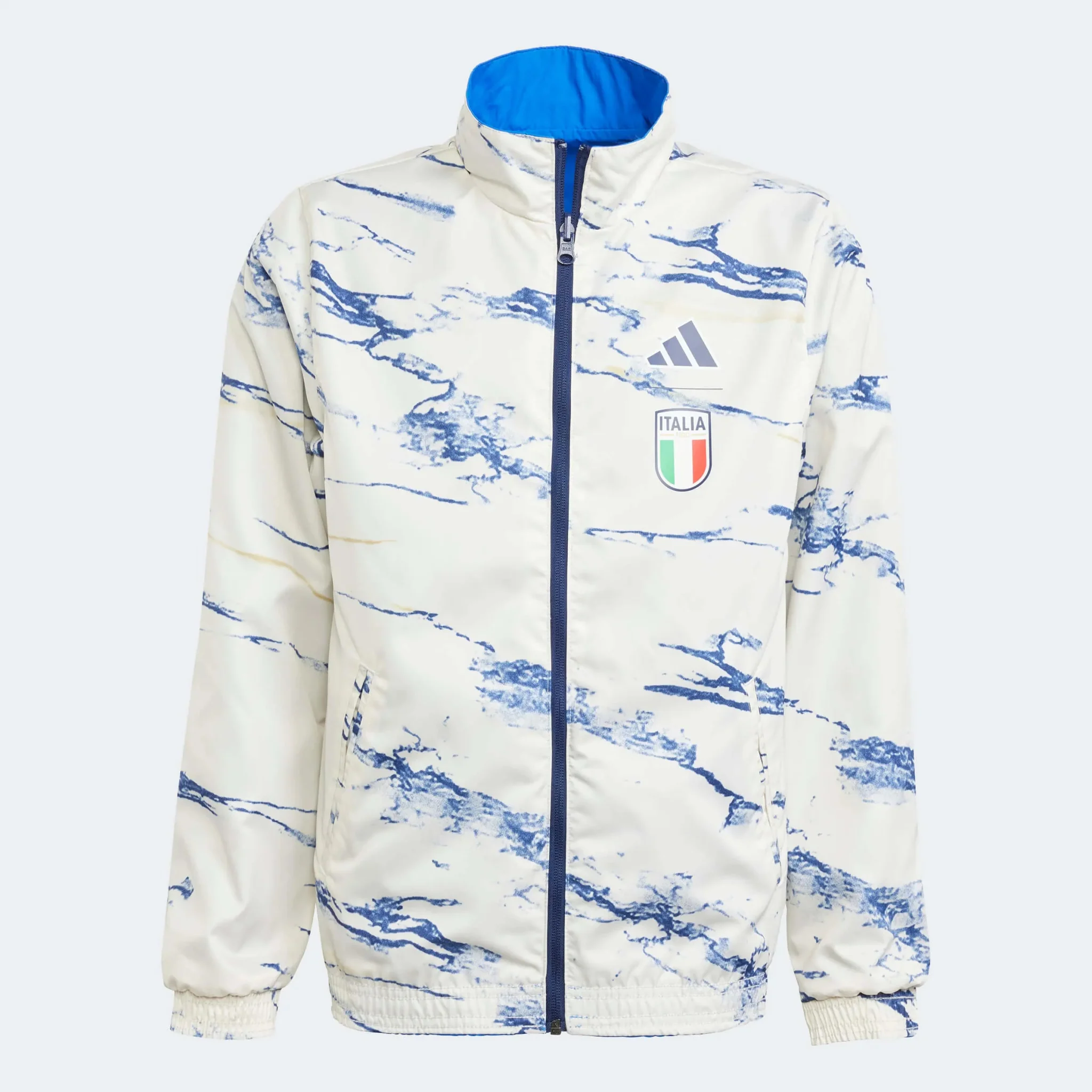 adidas 2023 Italy Youth Reversible Anthem Jacket - Blue