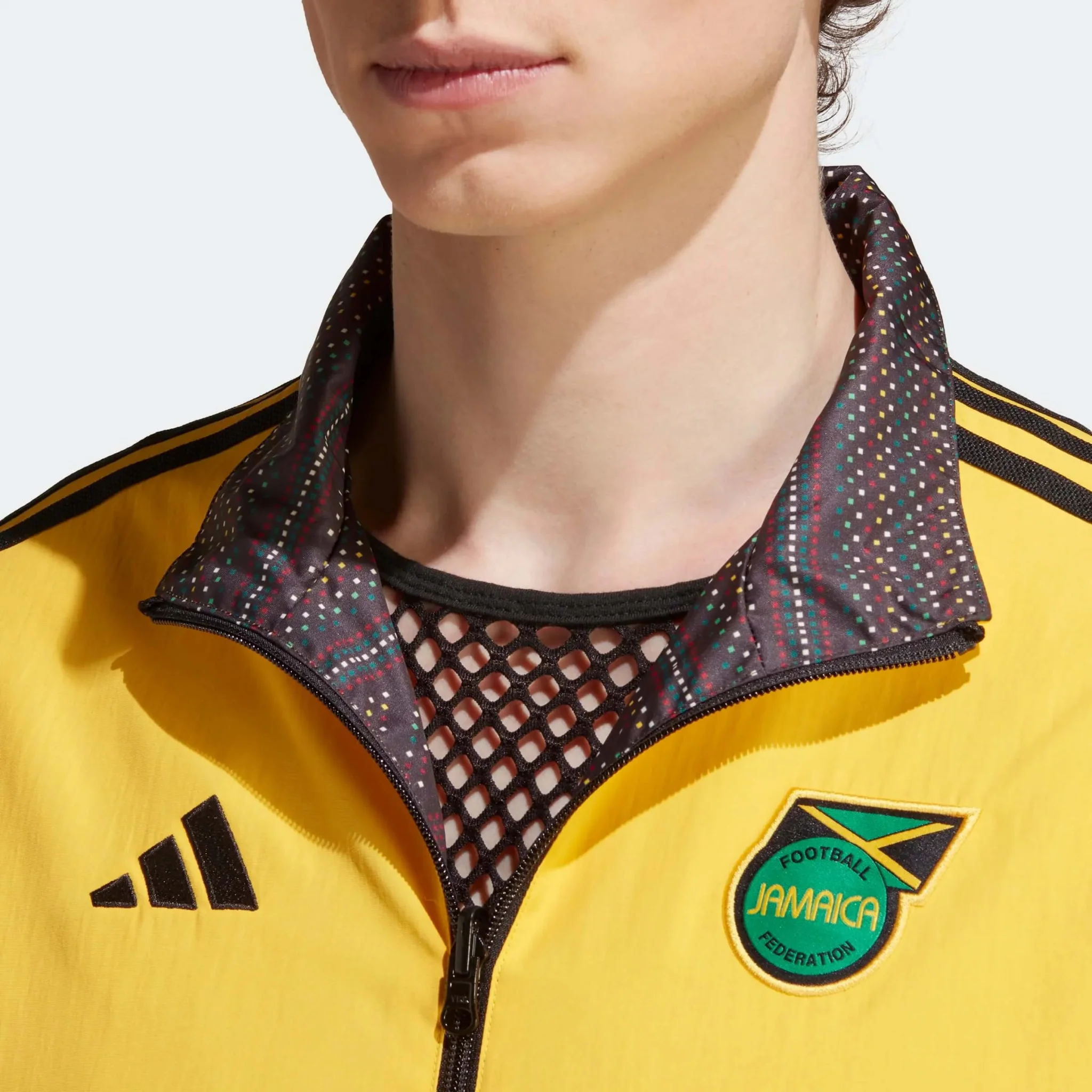 adidas 2023 Jamaica Reversible Anthem Jacket - Bold Gold-Black - Image 4