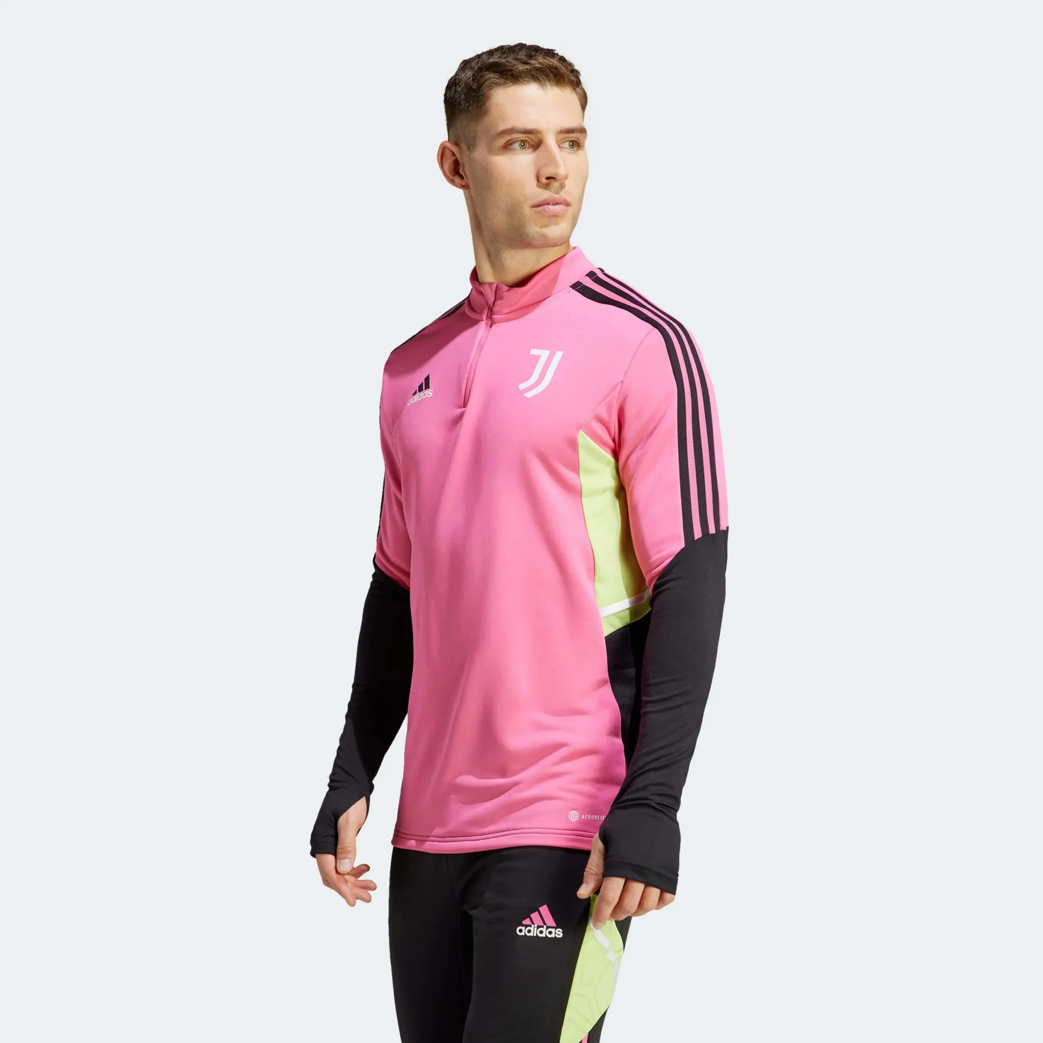 adidas 2023 Juventus Training Top - Pink-Black - Image 2