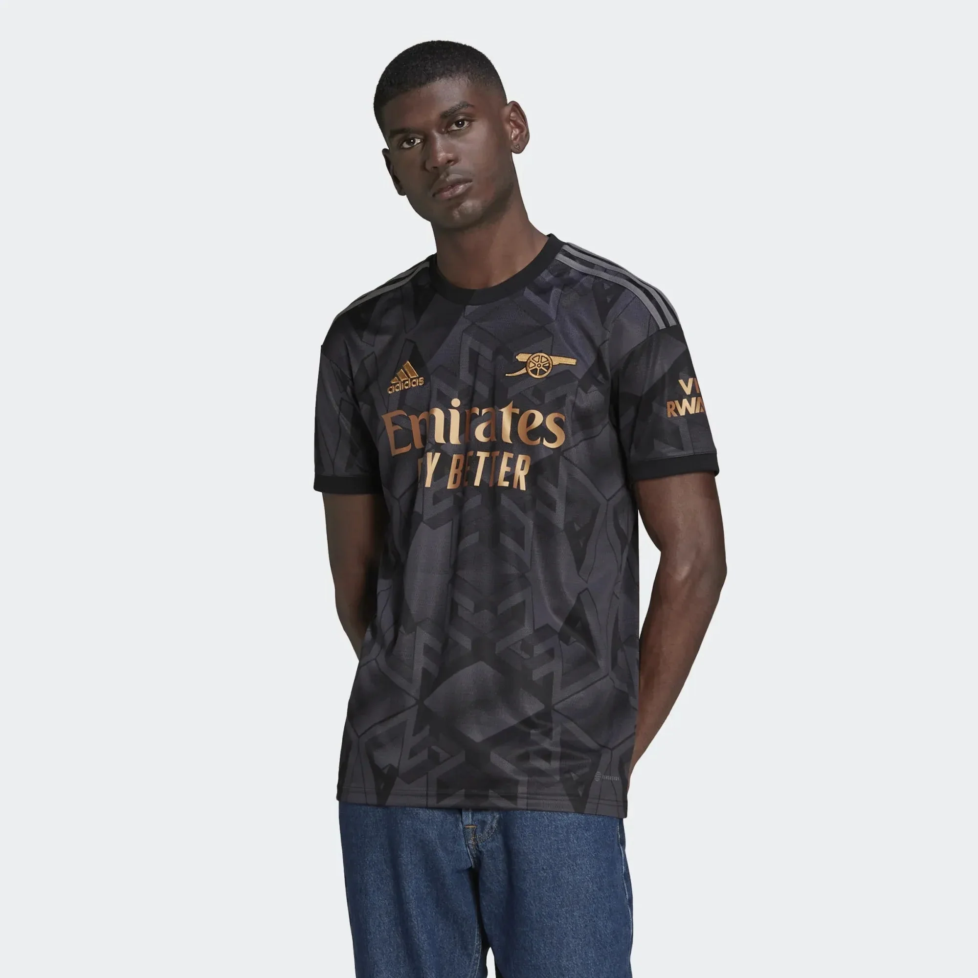 adidas 22-23 Arsenal Away Jersey - Black - Image 3