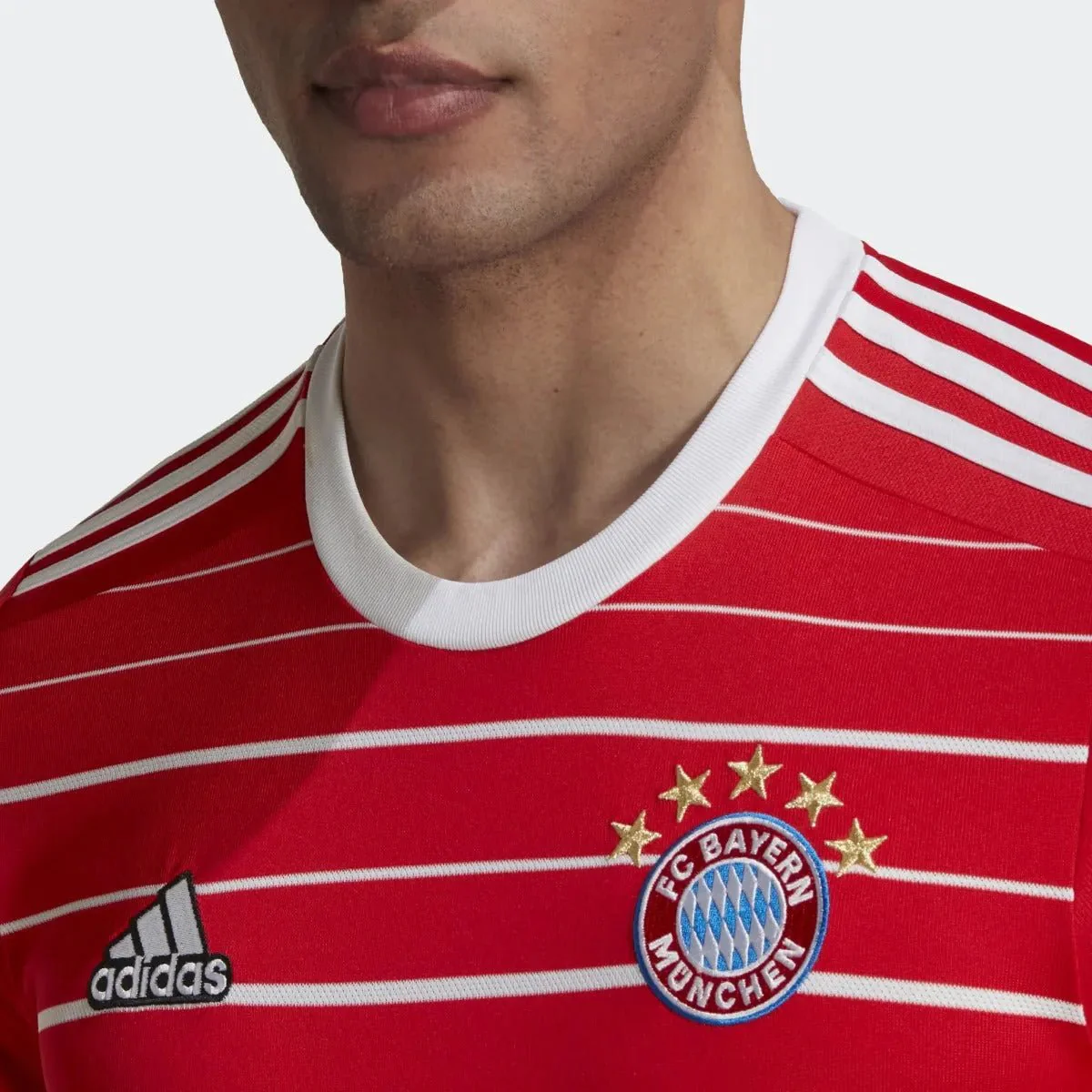 adidas 22-23 Bayern Munich Home Jersey - Red-White - Image 6
