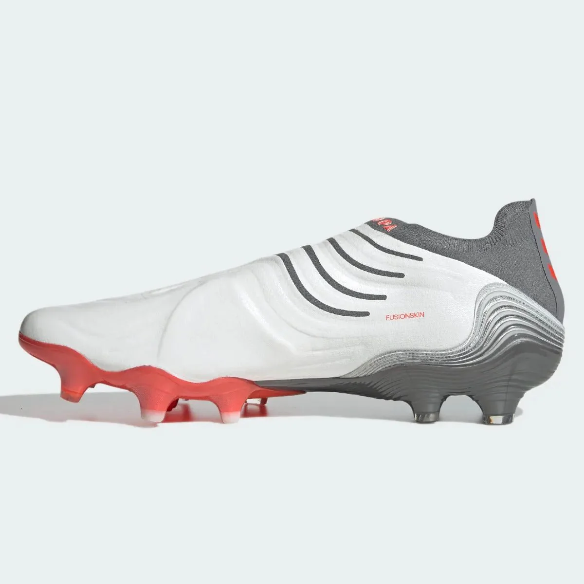 Adidas Copa Sense + FG - White-Grey-Solar Red - Image 2