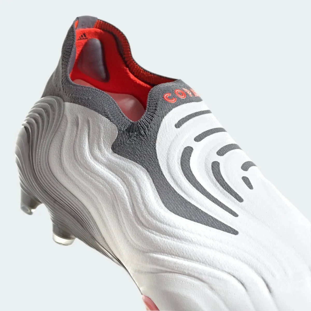 Adidas Copa Sense + FG - White-Grey-Solar Red - Image 7