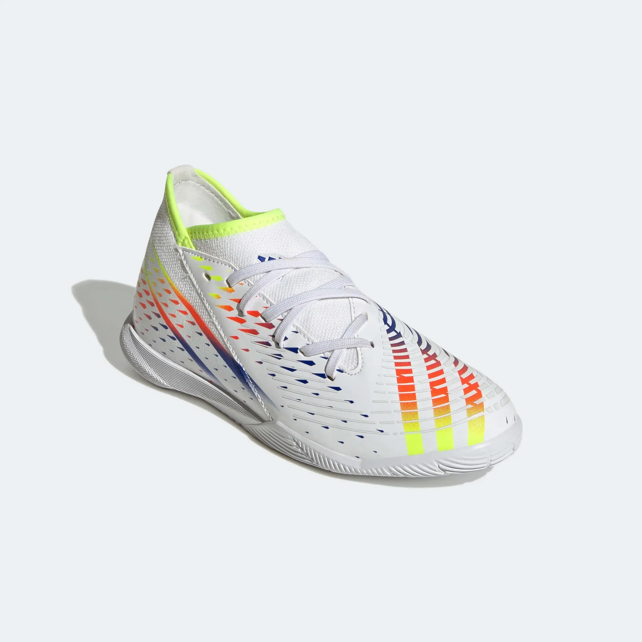 adidas Junior Predator Edge.3 Indoor J - White-Yellow-Blue - Image 3