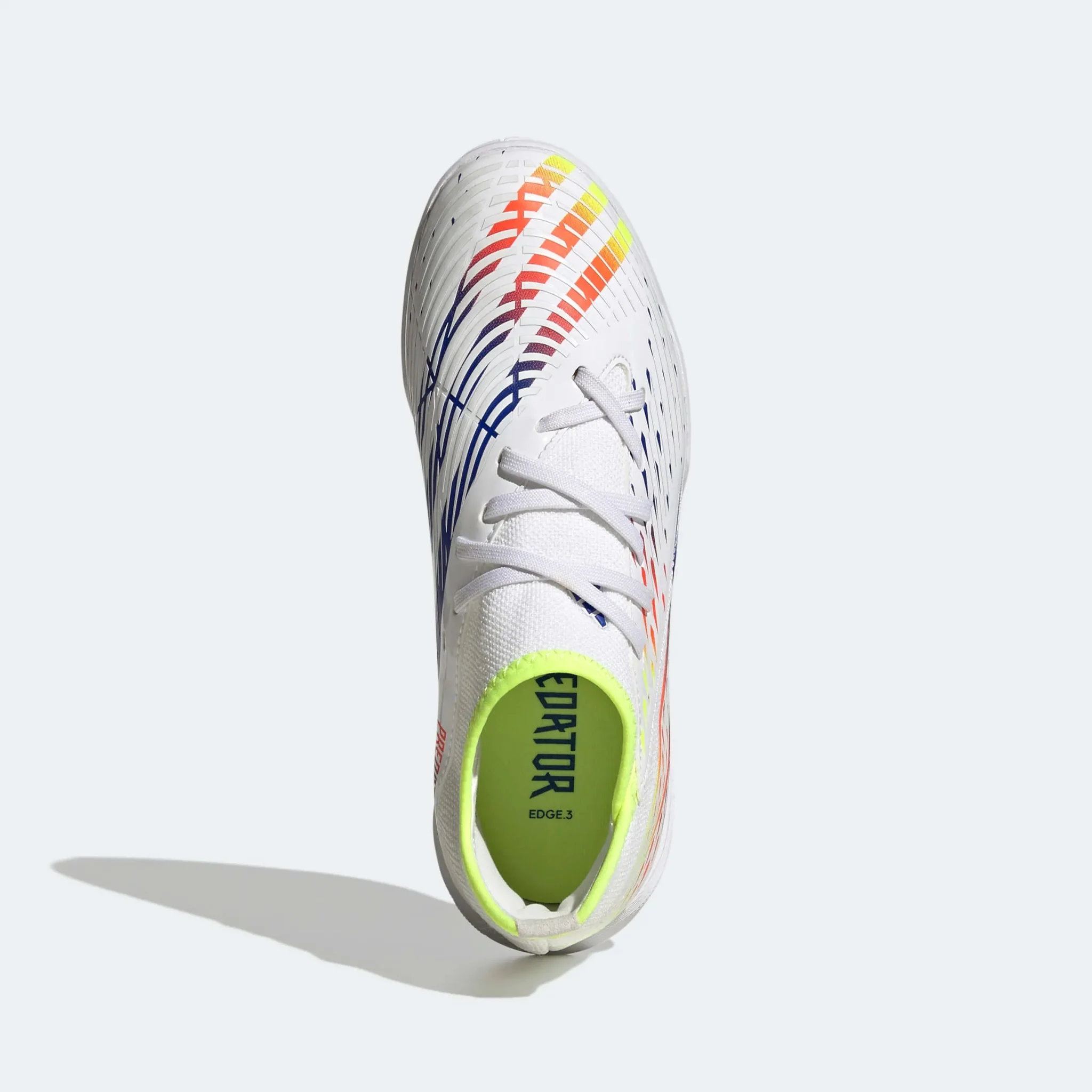 adidas Junior Predator Edge.3 Indoor J - White-Yellow-Blue - Image 5