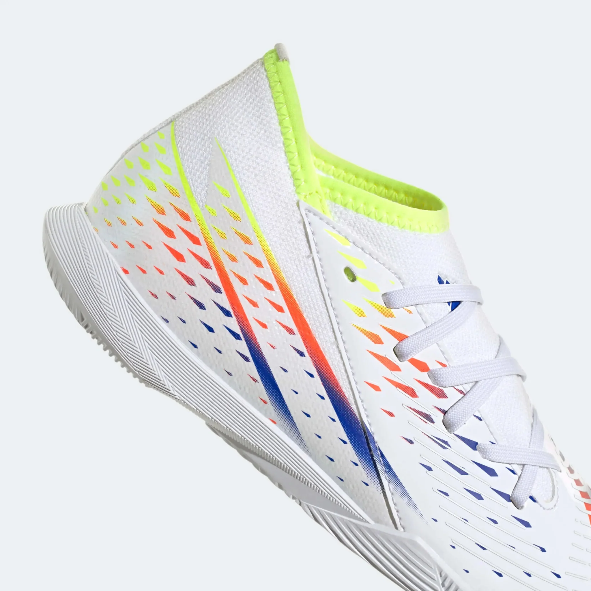 adidas Junior Predator Edge.3 Indoor J - White-Yellow-Blue - Image 7