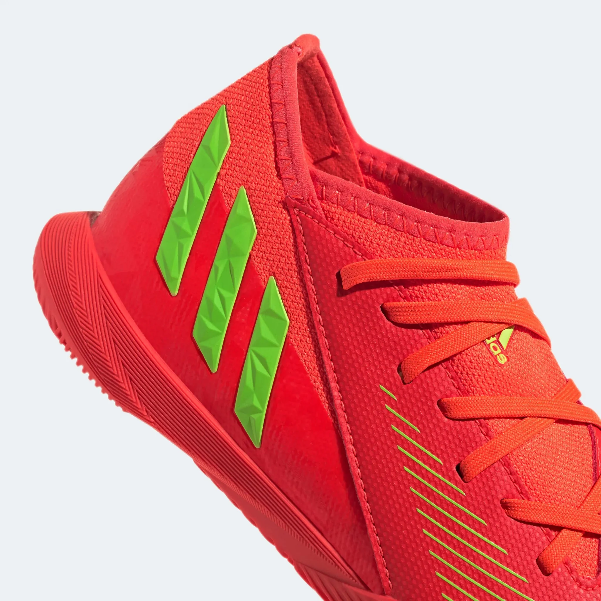 adidas Junior Predator Edge .3 Indoor - Solar Red-Solar Green - Image 8