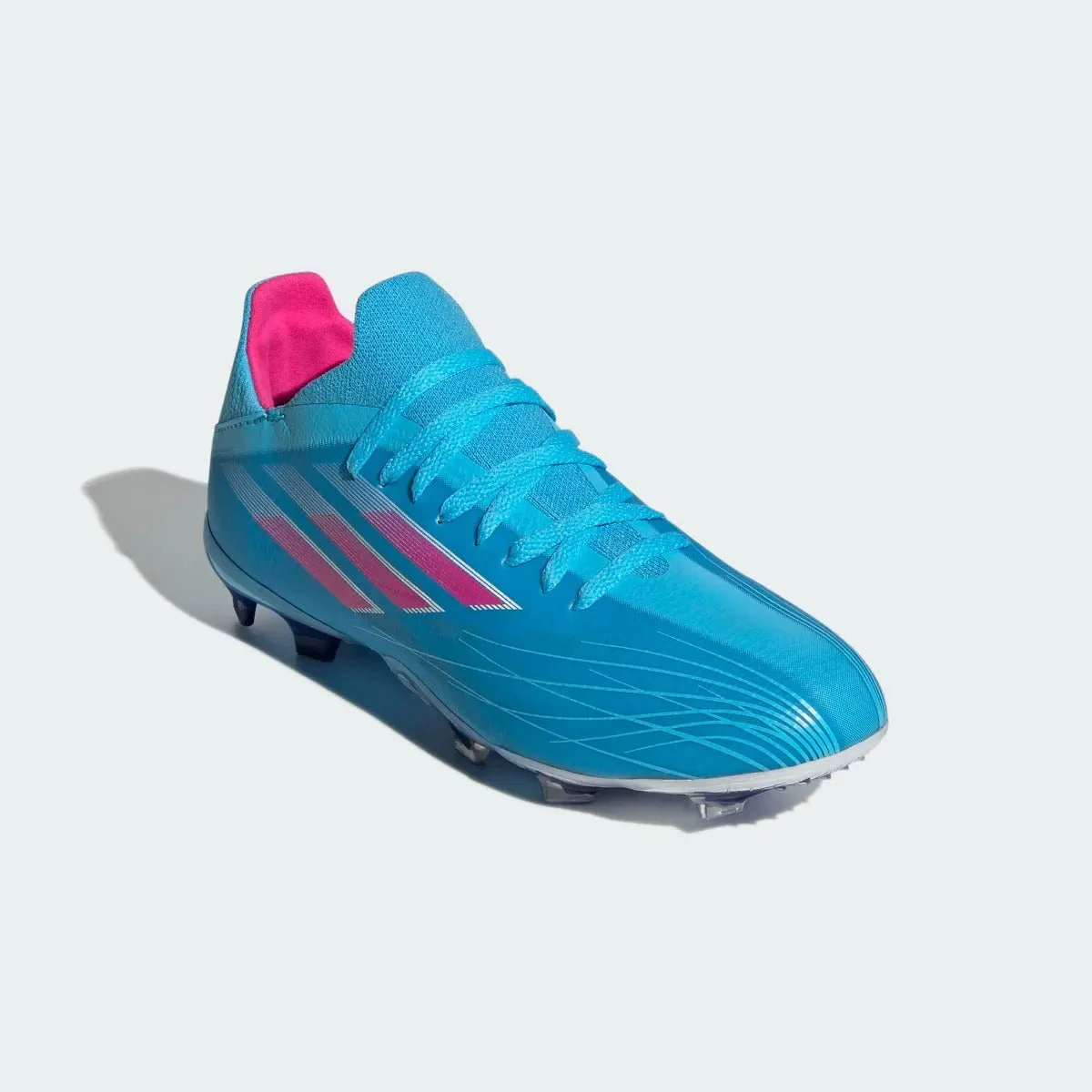 Adidas Junior X Speedflow .1 FG - Sky Rush-Shock Pink - Image 3