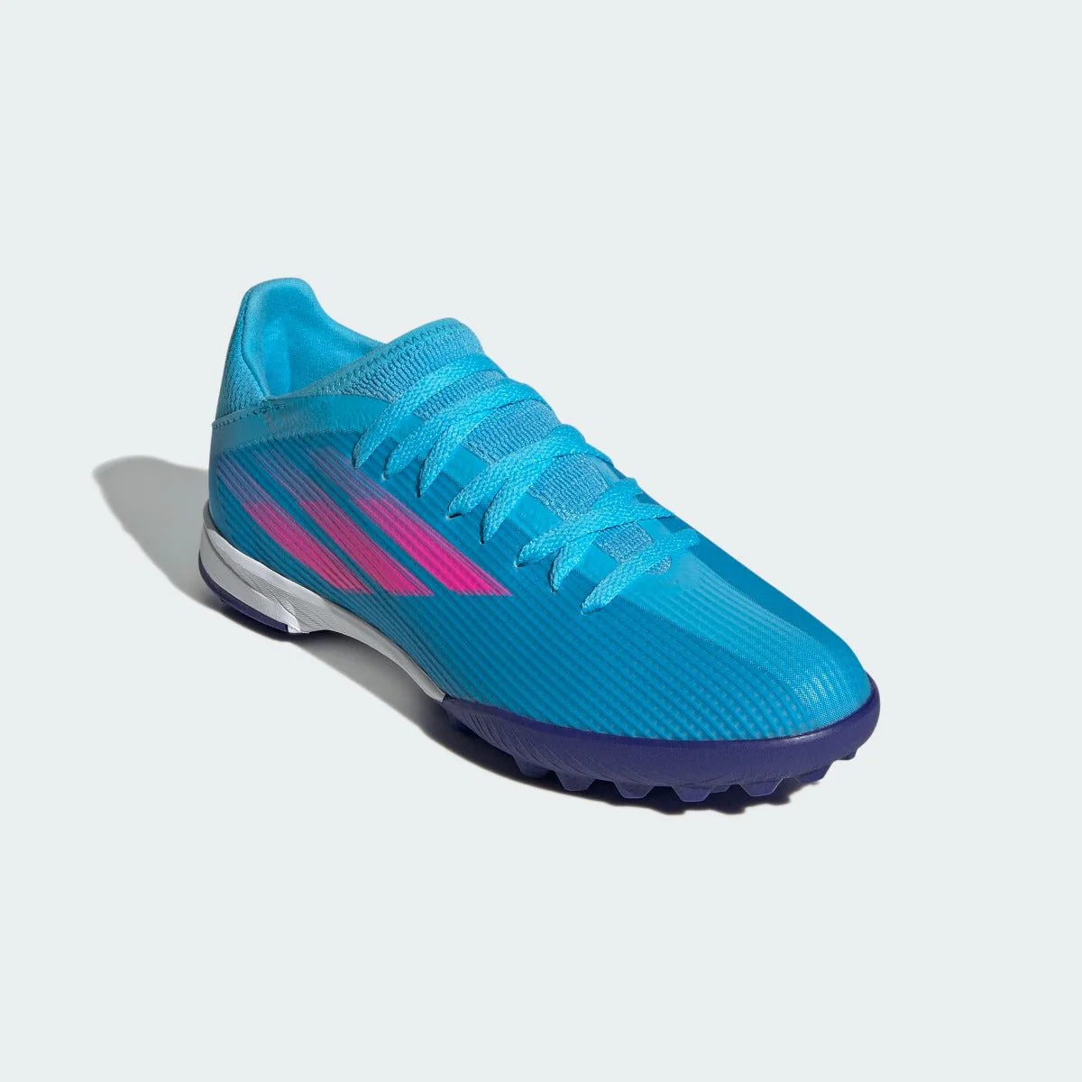 adidas Junior X Speedflow .3 Turf - Sky Rush-Shock Pink - Image 3