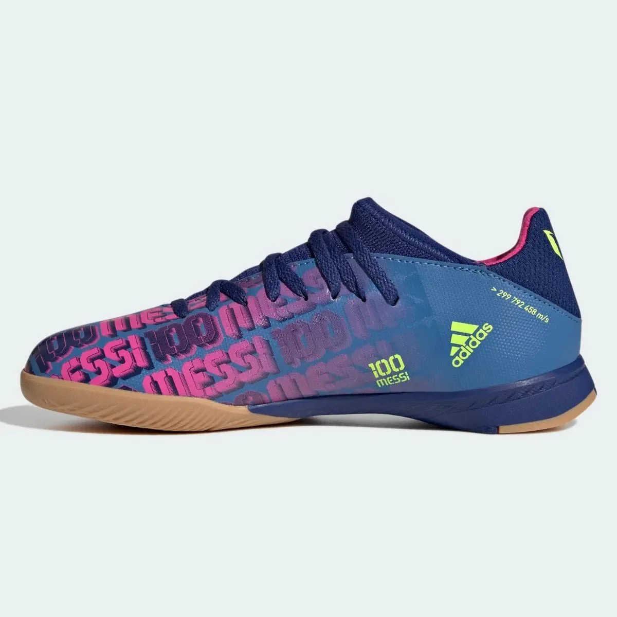 Adidas Junior X Speedflow MESSI .3 IN - Blue-Pink-Yellow - Image 2