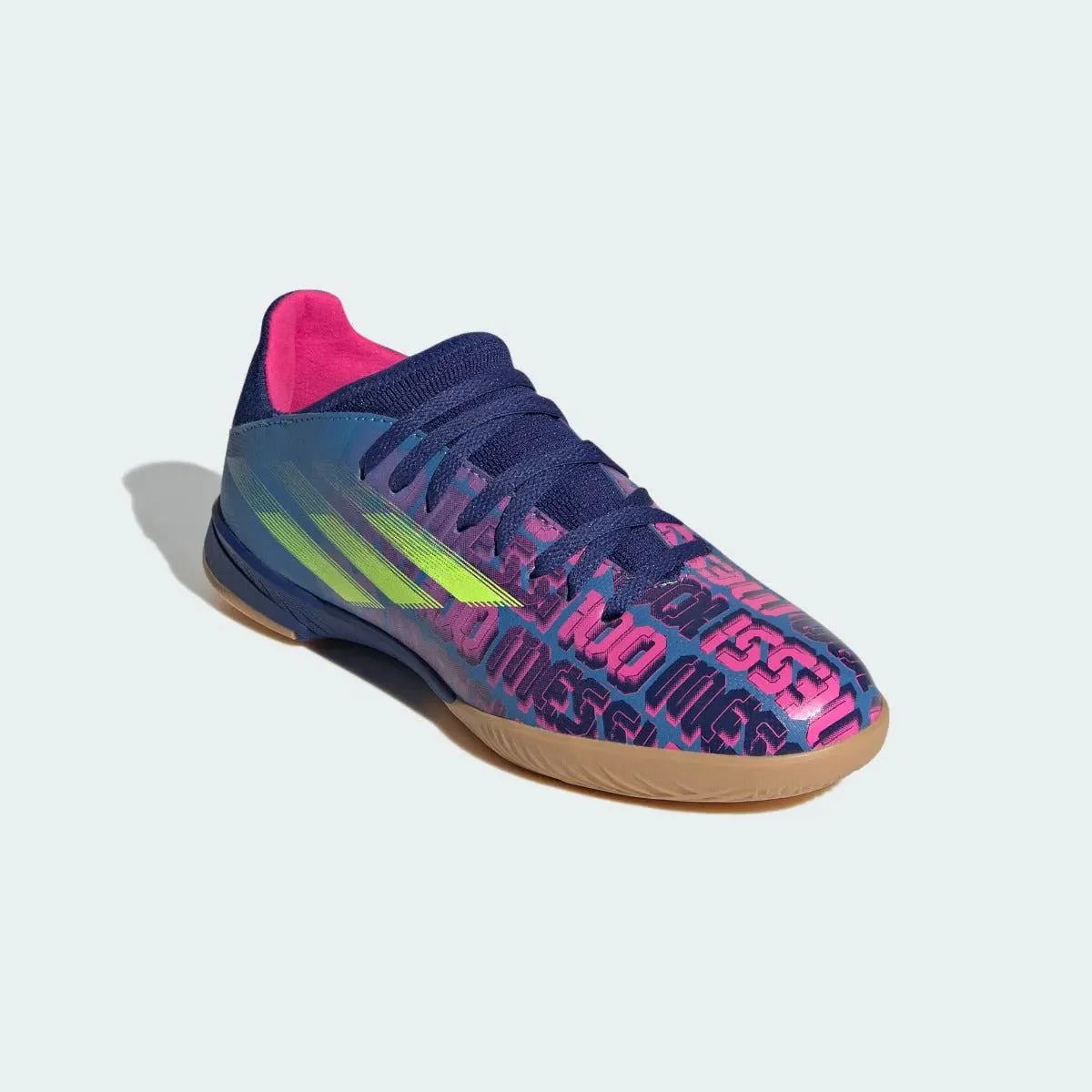 Adidas Junior X Speedflow MESSI .3 IN - Blue-Pink-Yellow - Image 3