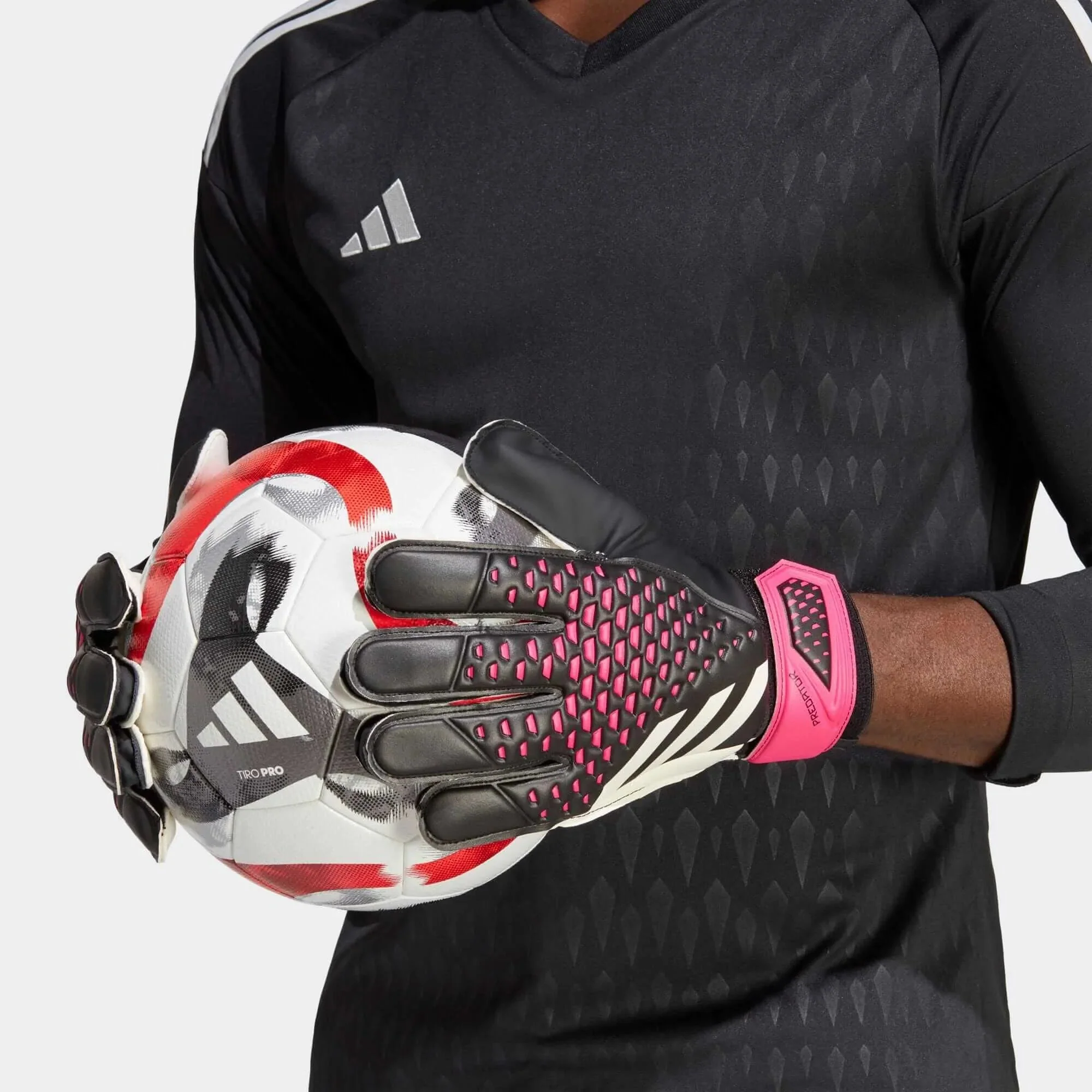 adidas Predator GL Training Goalkeeper Gloves - Black-White-Pink - Image 5