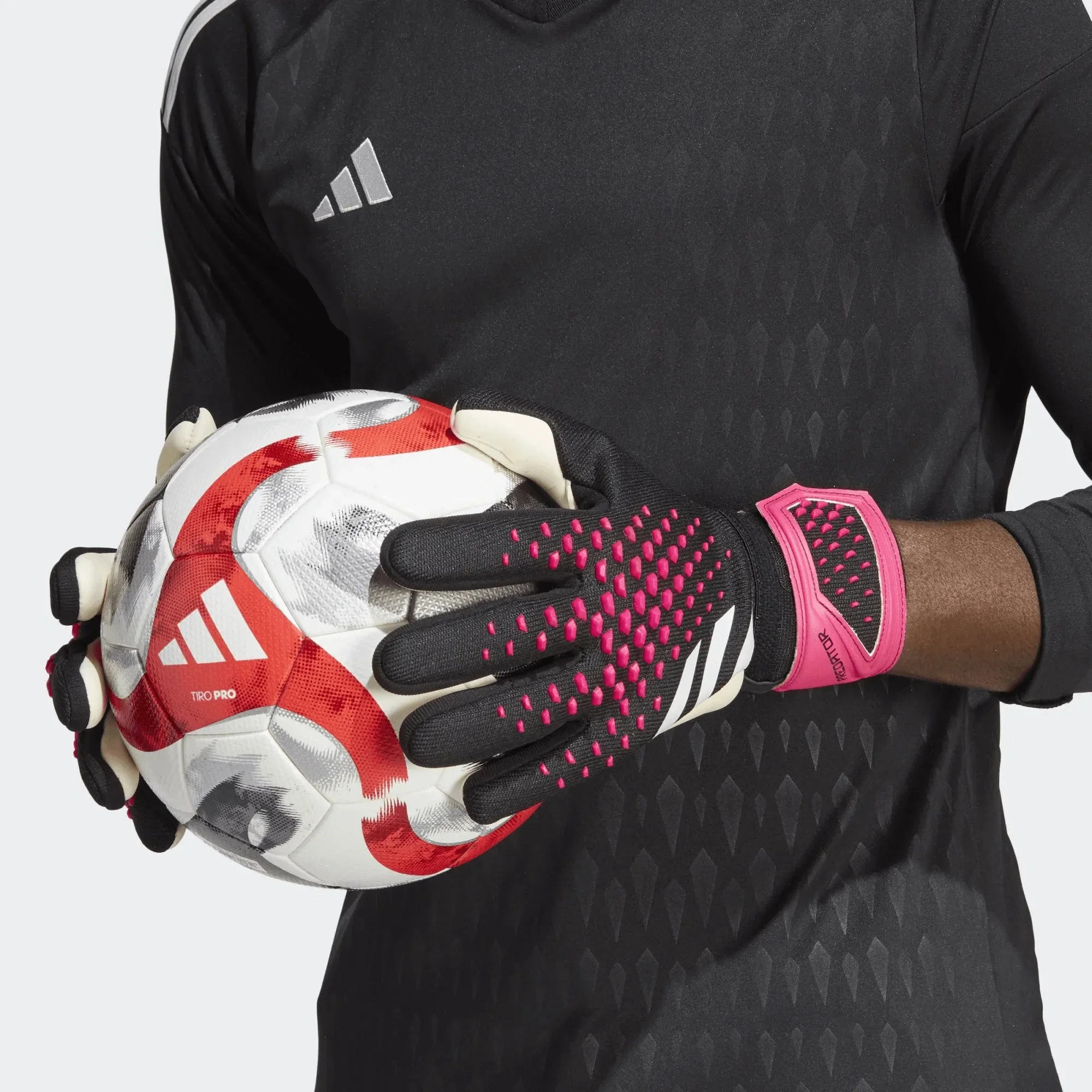 adidas Predator League Goalkeeper Gloves - Black-White-Pink - Image 6