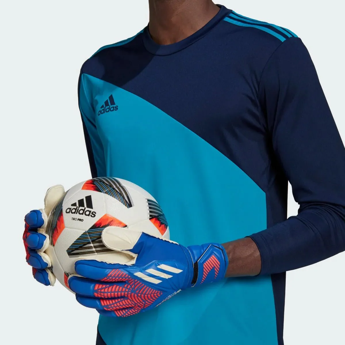 Adidas Predator Match Fingersave Goalkeeper Gloves - Royal-Red - Image 5