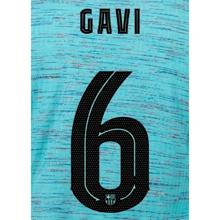 Barcelona 2023/24 Third Gavi #6 Jersey Name Set (CL Version)