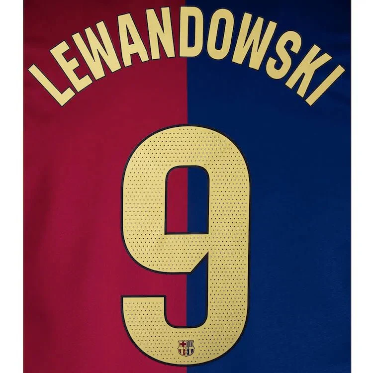 Barcelona 2024/25 Home LEWANDOWSKI #9 Official Name Set