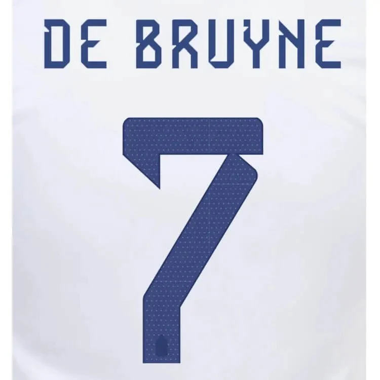 Belgium 2022-23 Away De Bruyne #7 Jersey Name Set