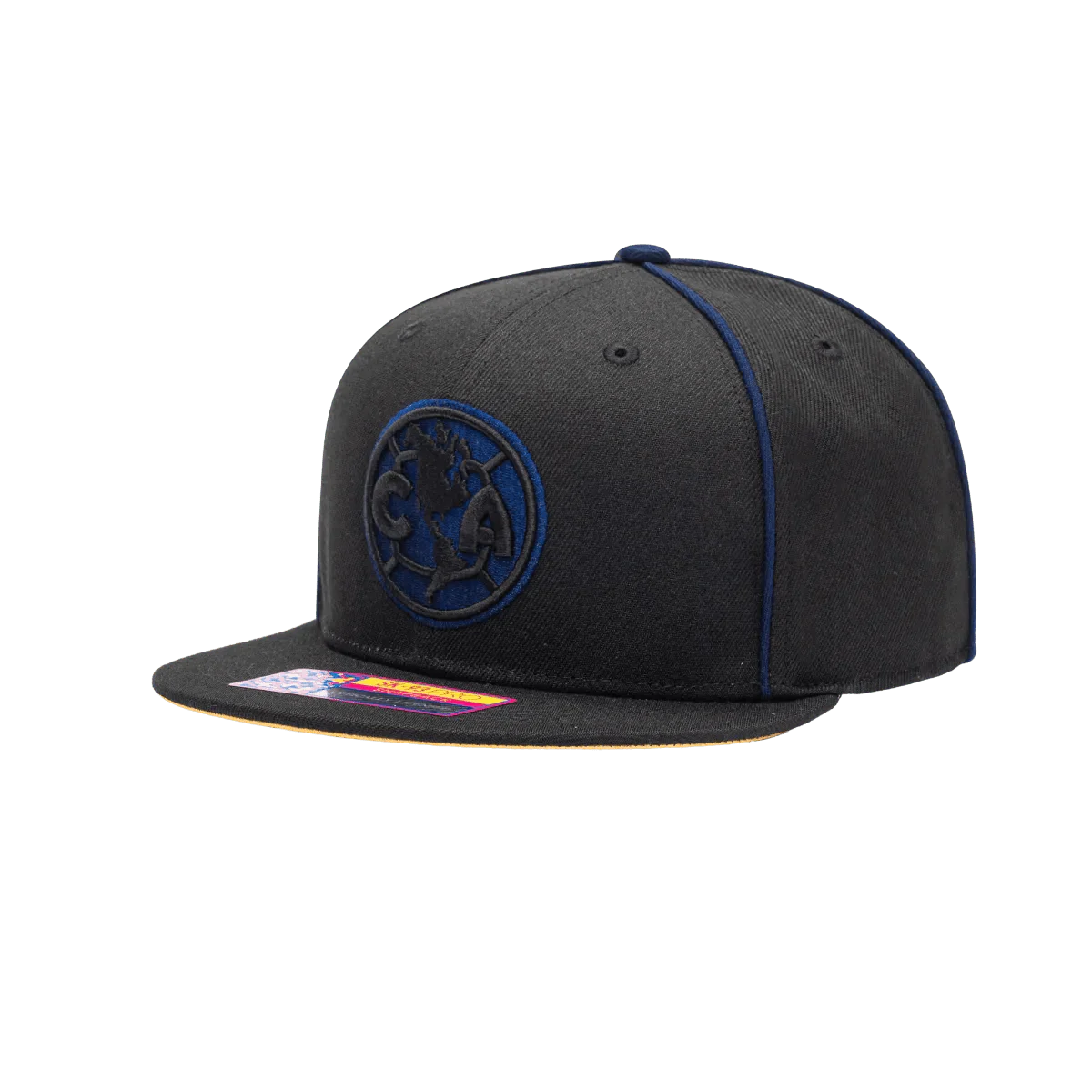 Fan Ink Collection Club America Cali Night Snapback Hat - Black-Blue - Image 3