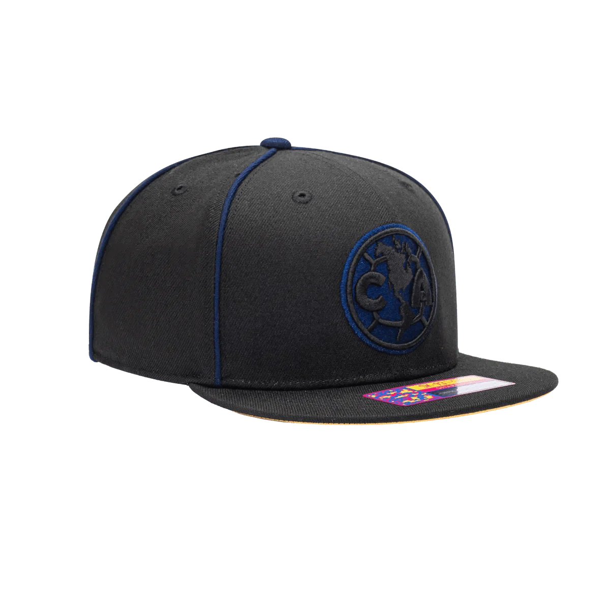 Fan Ink Collection Club America Cali Night Snapback Hat - Black-Blue - Image 4