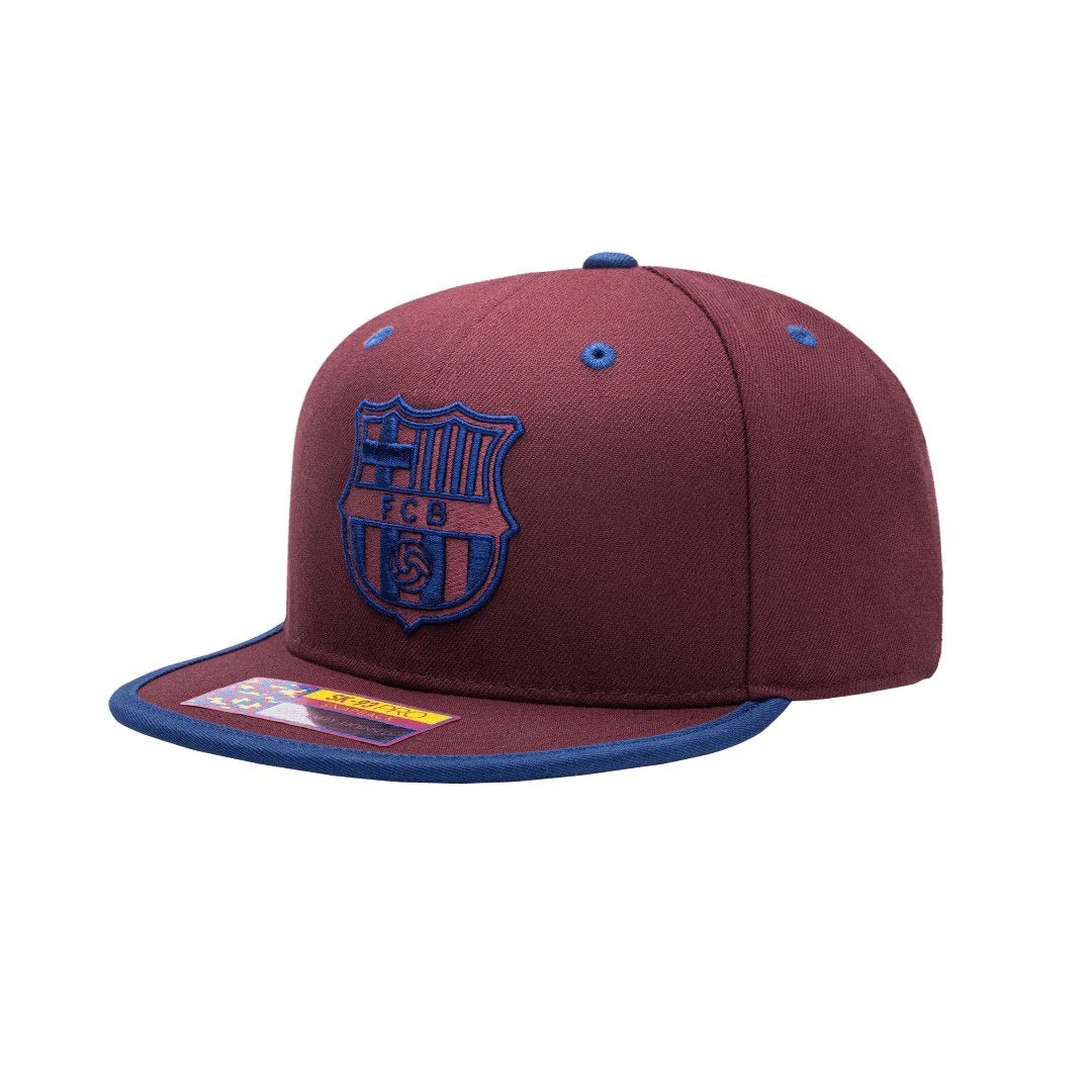 Fan Ink Collection FC Barcelona Tape Snapback Hat - Cardinal - Image 3