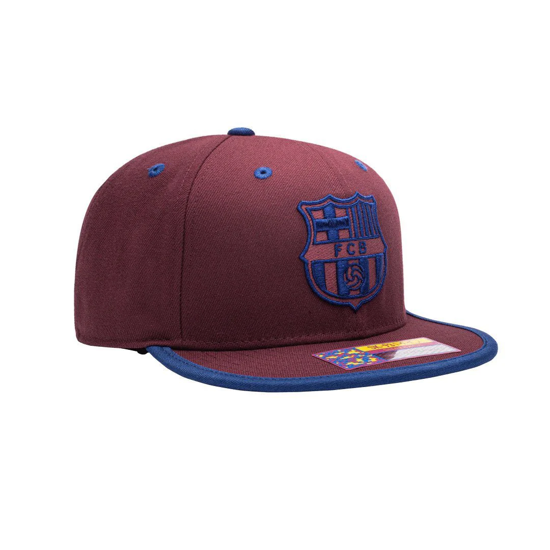Fan Ink Collection FC Barcelona Tape Snapback Hat - Cardinal - Image 4