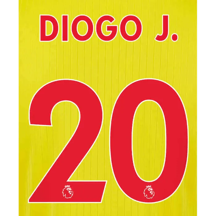 Liverpool 2021/22 Third Diogo J. #20 Jersey Name Set Red