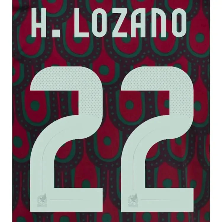 Mexico 2024/25 Home H. Lozano #22 Jersey Name Set
