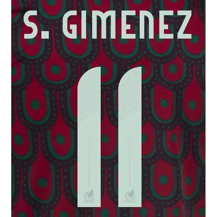 Mexico 2024/25 Home S. Gimenez #11 Jersey Name Set