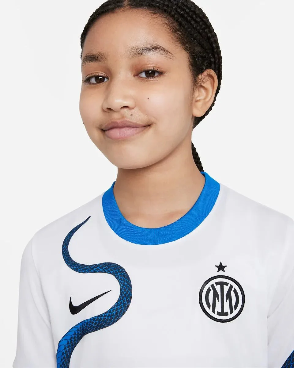 Nike 2021-22 Inter Milan Youth Away Jersey - White-Blue - Image 2