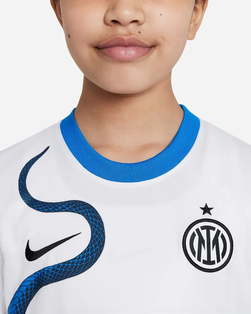 Nike 2021-22 Inter Milan Youth Away Jersey - White-Blue - Image 3