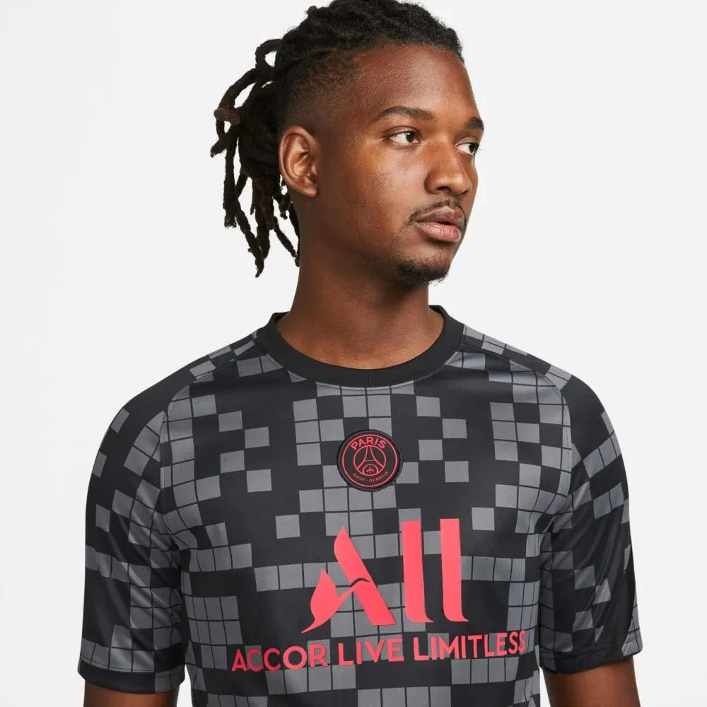 Nike 2021-22 PSG Pre-Match Jersey - Black-Grey - Image 3