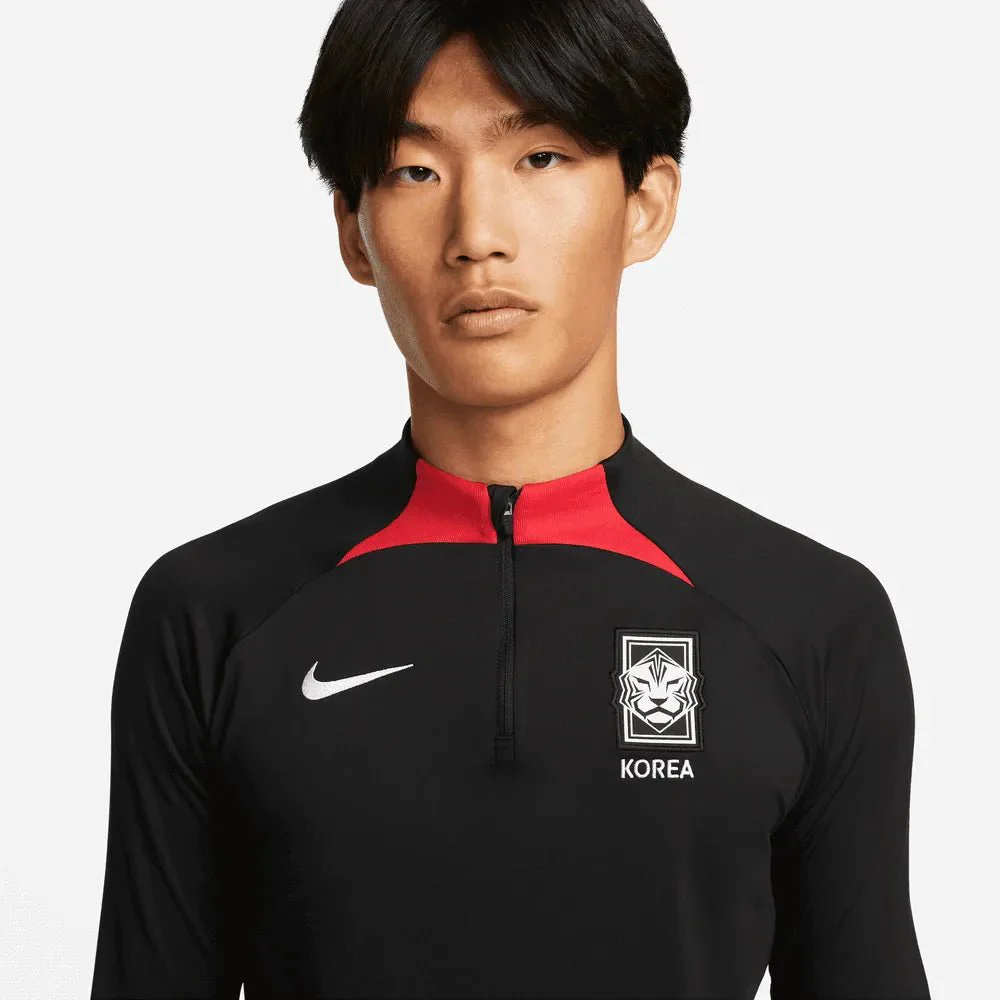 Nike 2022-23 Korea Strike Drill Top - Black-Global Red - Image 3