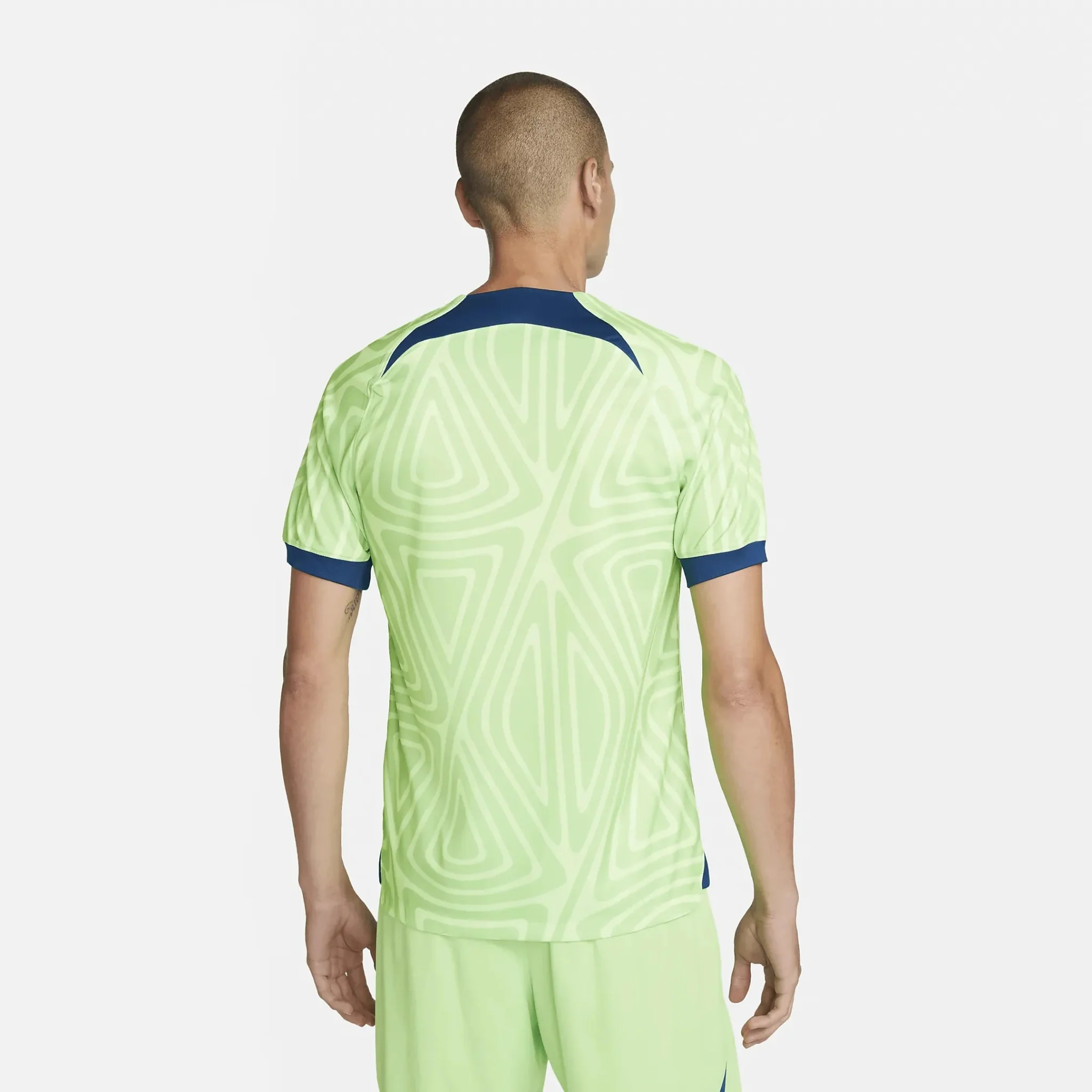 Nike 2022-23 Wolfsburg Stadium Home Jersey - Sub Lime-Coastal Blue - Image 2