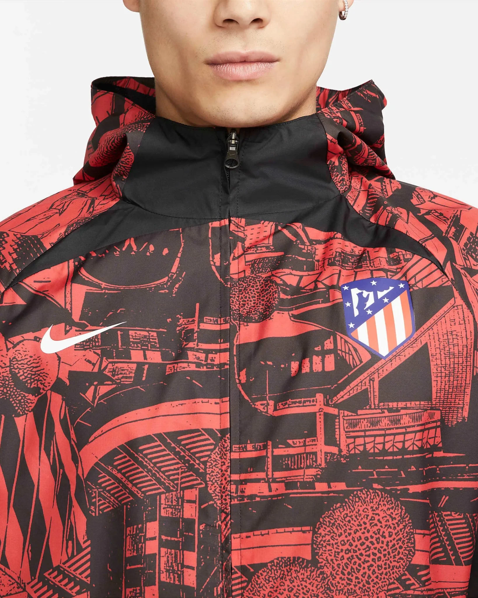 Nike 22-23 Atletico Madrid AWF Jacket GX - Red-Black - Image 3
