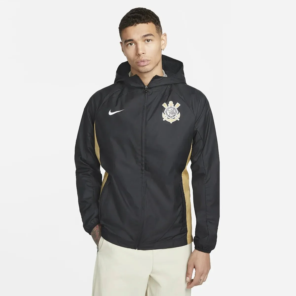 Nike 22-23 Corinthians AWF Jacket - Black-Gold